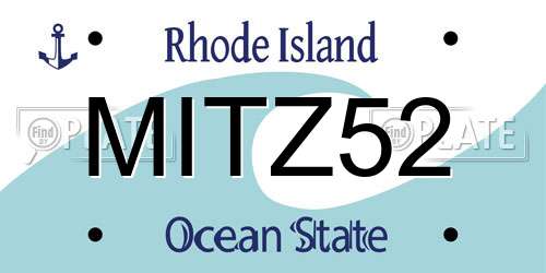MITZ52 Rhode Island License Plate
