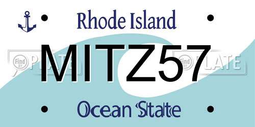 MITZ57 Rhode Island License Plate