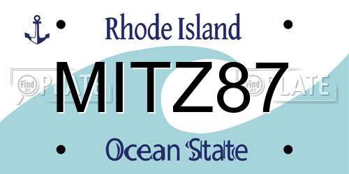 MITZ87 Rhode Island License Plate