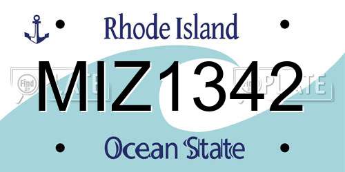 MIZ1342 Rhode Island License Plate