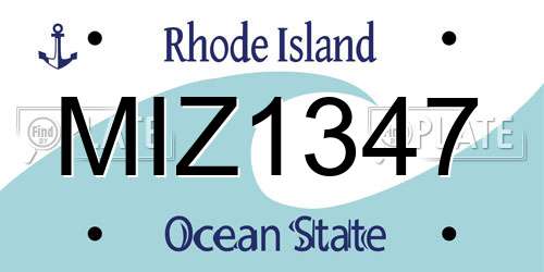 MIZ1347 Rhode Island License Plate