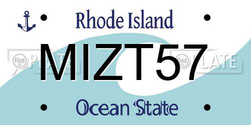 MIZT57 Rhode Island License Plate