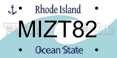 MIZT82 Rhode Island License Plate