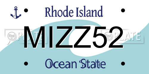 MIZZ52 Rhode Island License Plate