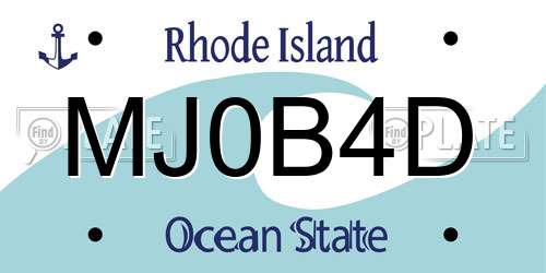 MJ0B4D Rhode Island License Plate