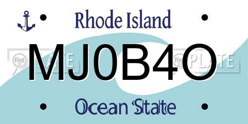 MJ0B4O Rhode Island License Plate