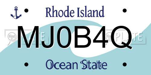 MJ0B4Q Rhode Island License Plate