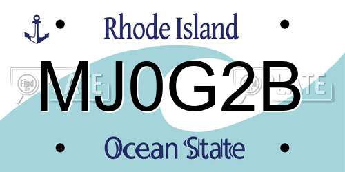 MJ0G2B Rhode Island License Plate