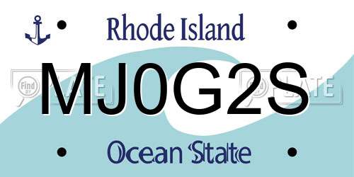 MJ0G2S Rhode Island License Plate