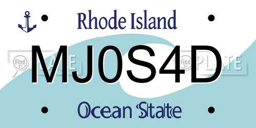 MJ0S4D Rhode Island License Plate