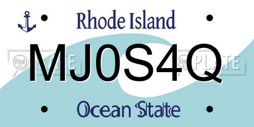 MJ0S4Q Rhode Island License Plate