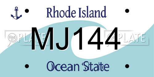 MJ144 Rhode Island License Plate
