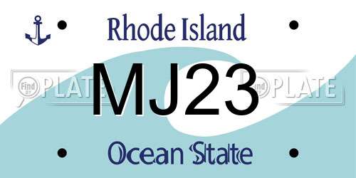 MJ23 Rhode Island License Plate