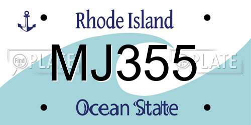 MJ355 Rhode Island License Plate