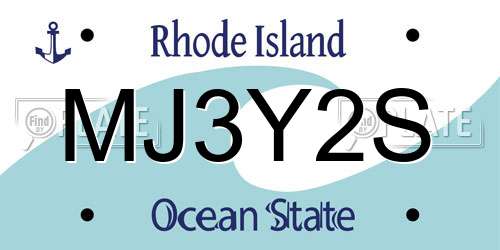 MJ3Y2S Rhode Island License Plate