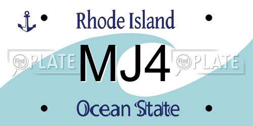 MJ4 Rhode Island License Plate