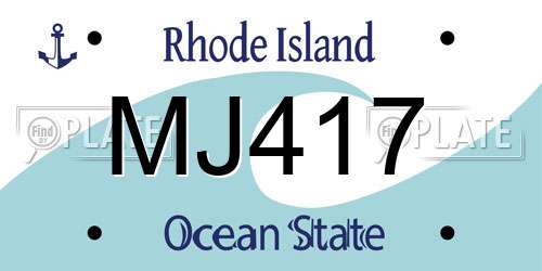 MJ417 Rhode Island License Plate