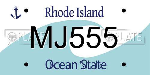 MJ555 Rhode Island License Plate