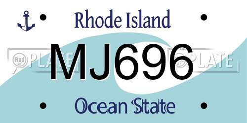 MJ696 Rhode Island License Plate