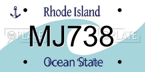 MJ738 Rhode Island License Plate