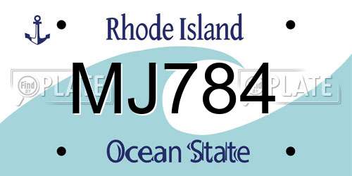 MJ784 Rhode Island License Plate