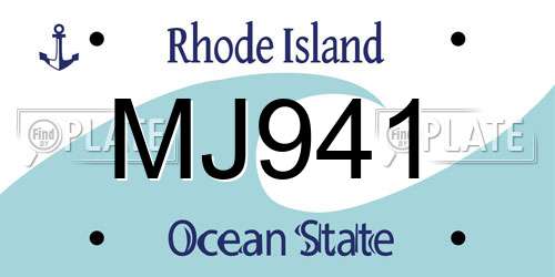 MJ941 Rhode Island License Plate
