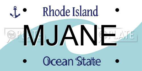 MJANE Rhode Island License Plate