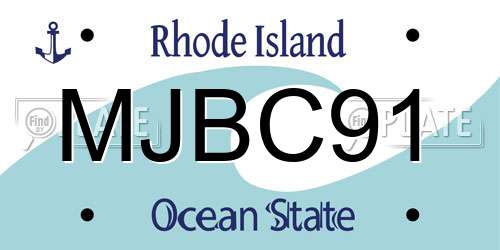 MJBC91 Rhode Island License Plate