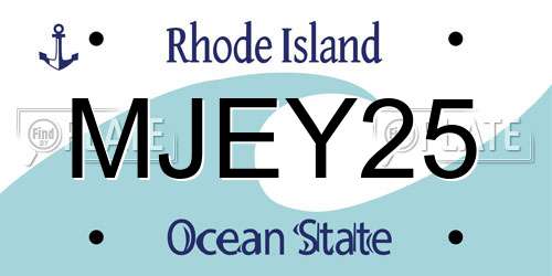 MJEY25 Rhode Island License Plate