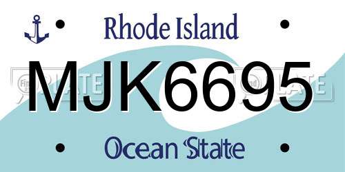 MJK6695 Rhode Island License Plate