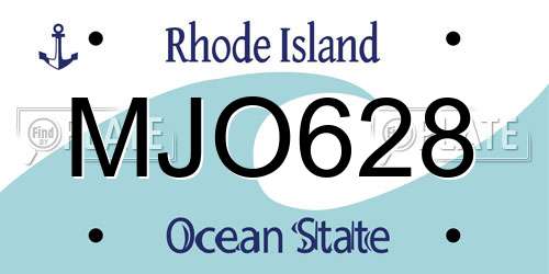 MJO628 Rhode Island License Plate