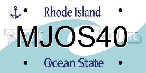 MJOS40 Rhode Island License Plate