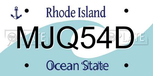 MJQ54D Rhode Island License Plate
