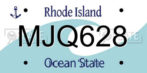MJQ628 Rhode Island License Plate