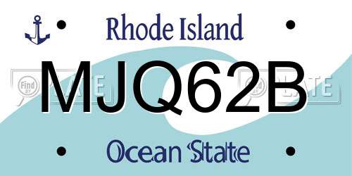 MJQ62B Rhode Island License Plate
