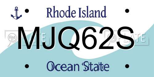 MJQ62S Rhode Island License Plate