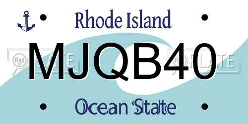 MJQB40 Rhode Island License Plate