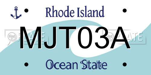 MJT03A Rhode Island License Plate