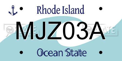 MJZ03A Rhode Island License Plate