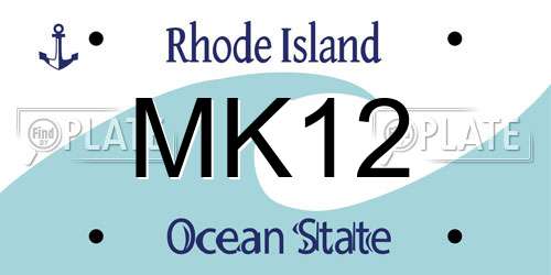 MK12 Rhode Island License Plate