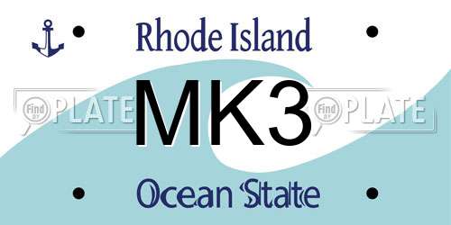MK3 Rhode Island License Plate