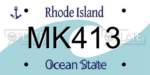 MK413 Rhode Island License Plate