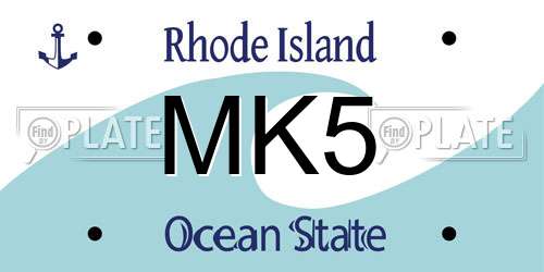 MK5 Rhode Island License Plate