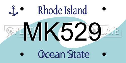 MK529 Rhode Island License Plate