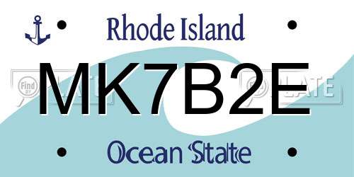MK7B2E Rhode Island License Plate