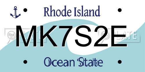 MK7S2E Rhode Island License Plate
