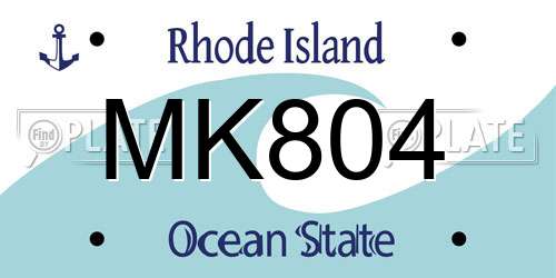 MK804 Rhode Island License Plate