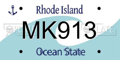 MK913 Rhode Island License Plate