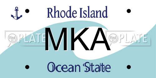 MKA Rhode Island License Plate