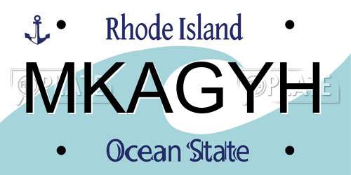 MKAGYH Rhode Island License Plate
